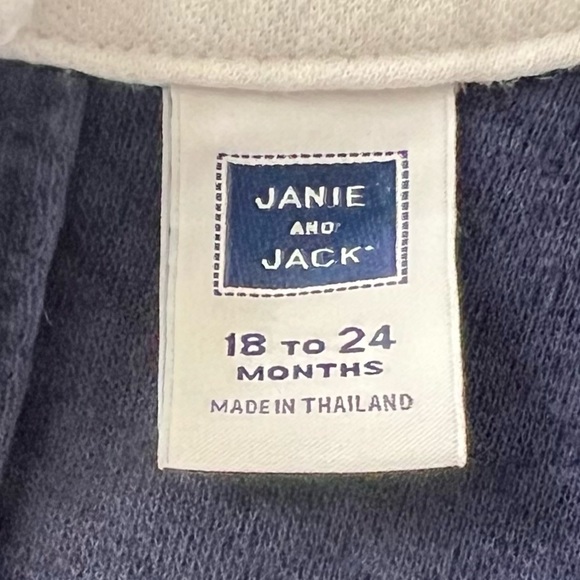 ♥️HP JANIE AND JACK Quilted Bloom Romper Sz 18-24 M Navy White Jumpsuit Flower - Picture 9 of 10